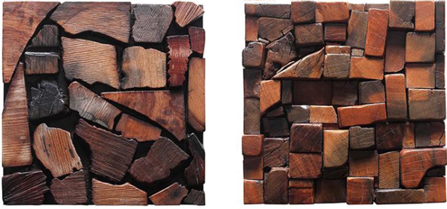 手によって切り分けられる木製の壁パネル、壁の芸術のための古い船の純木の壁羽目板
