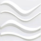 ポリ塩化ビニールの物質的な3Dプラスチック壁のタイル、白い内部3Dの波の壁パネル